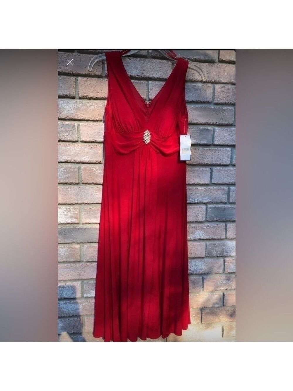 JESSICA HOWARD EVENINGS drape front rhinestone holiday evening party dress - Picture 1 of 15